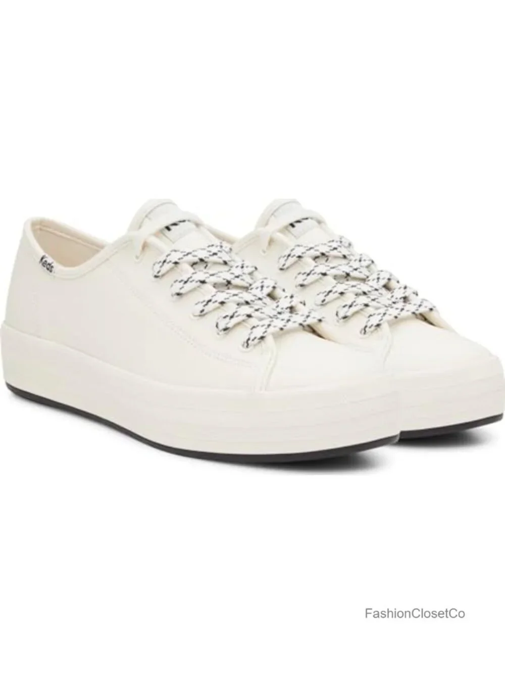 Women's Lace-Up Platform Sneakers - Leather Upper, Cushioned Footbed